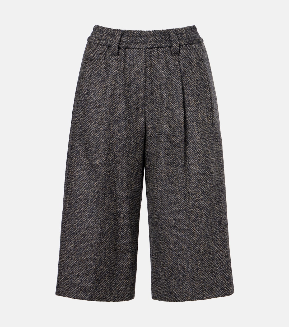 Herringbone wool-blend shorts | Brunello Cucinelli