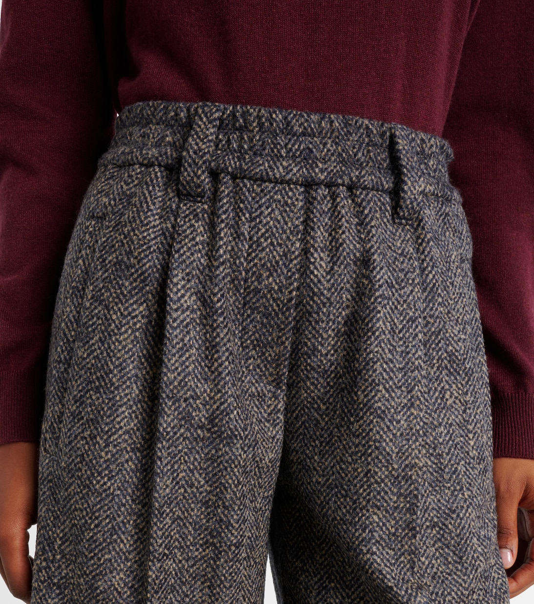 Herringbone wool-blend shorts | Brunello Cucinelli