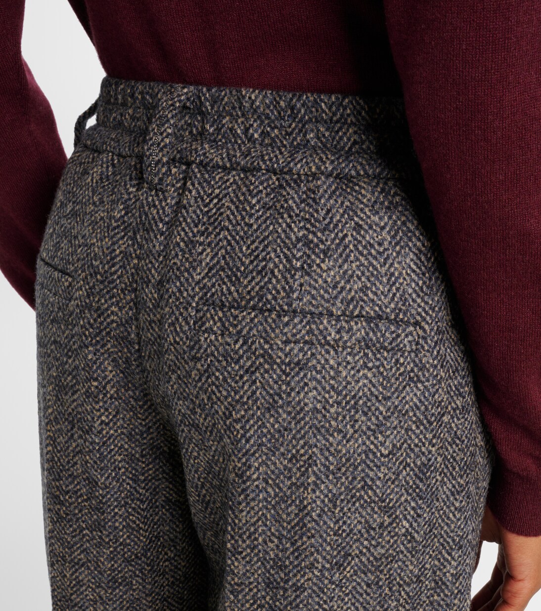 Herringbone wool-blend shorts | Brunello Cucinelli