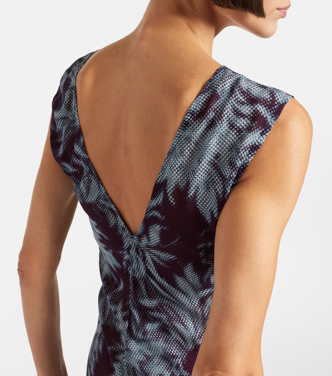 Abito lungo in chiffon con stampa | Dries Van Noten