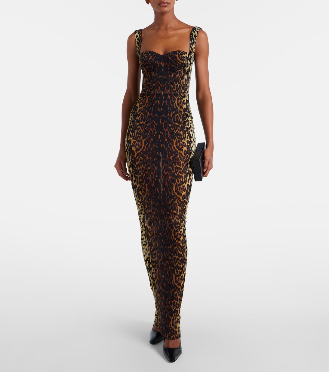 Bedrucktes Maxikleid aus Mesh | Alex Perry