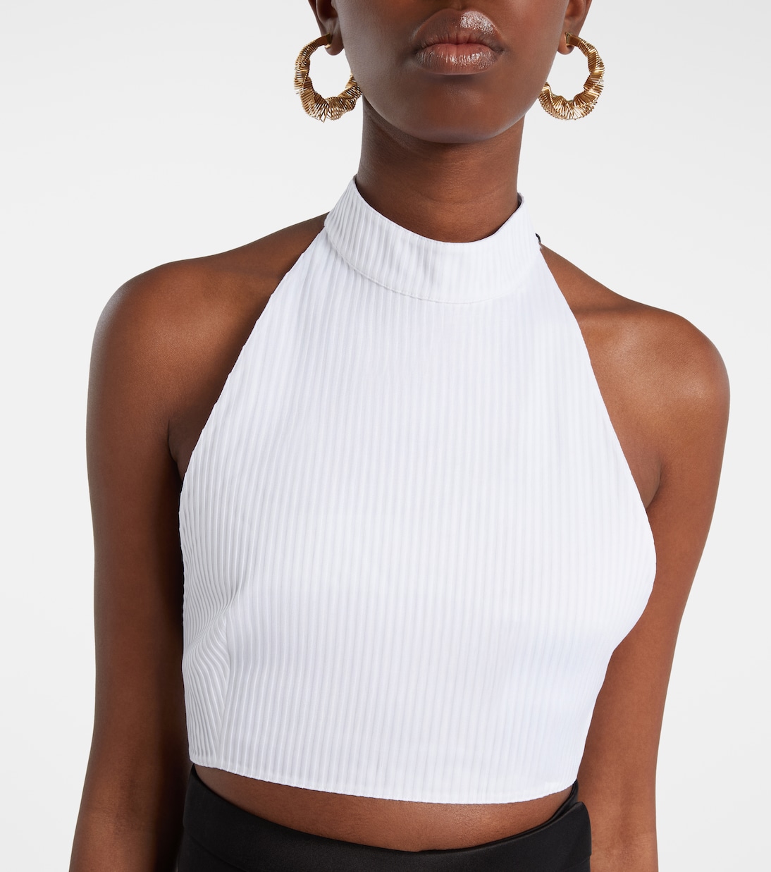 Ribbed halterneck cotton top | Alaïa