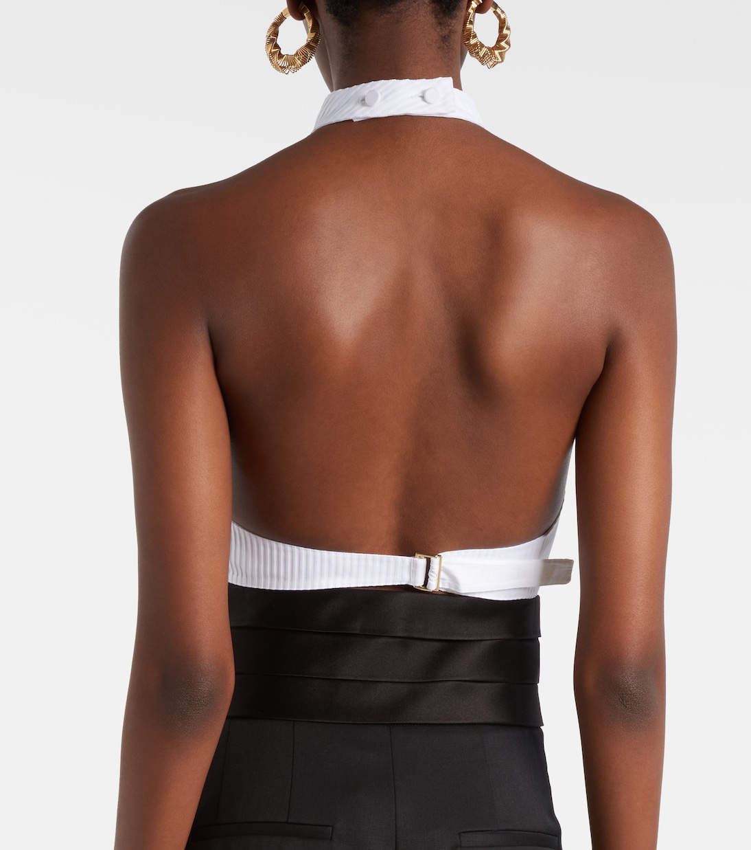 Ribbed halterneck cotton top | Alaïa