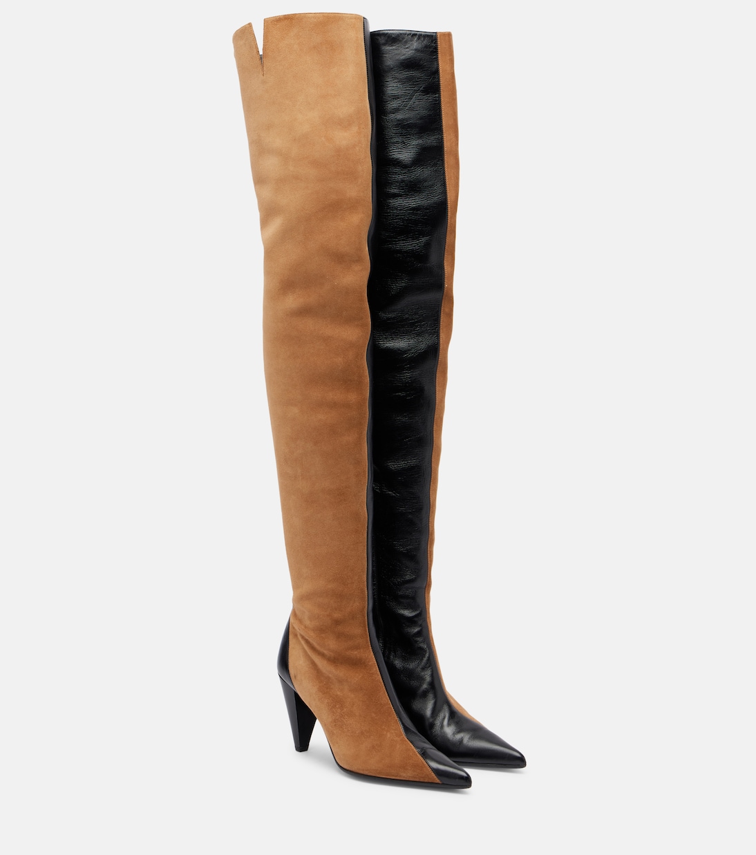 Harvey leather and suede over-the-knee boots | Khaite