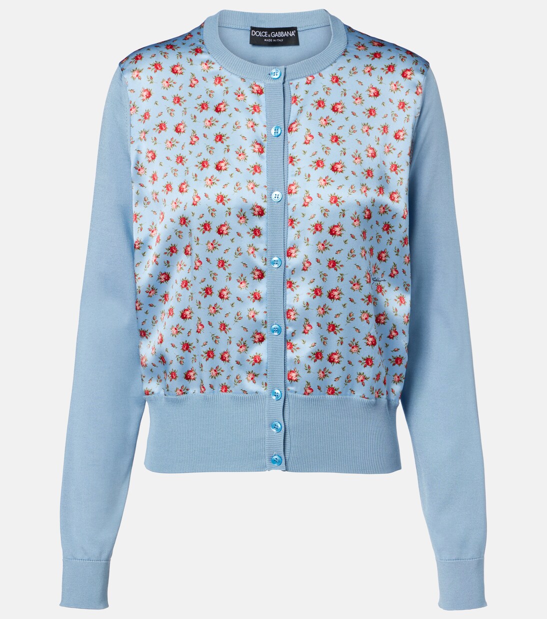 Floral paneled silk satin cardigan | Dolce&Gabbana