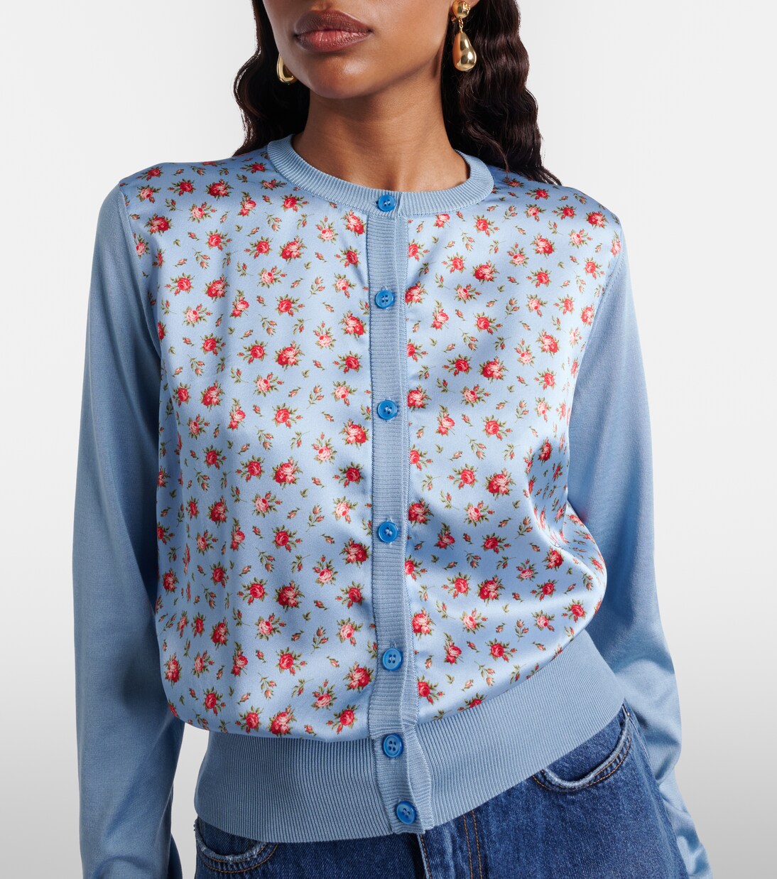 Floral paneled silk satin cardigan | Dolce&Gabbana