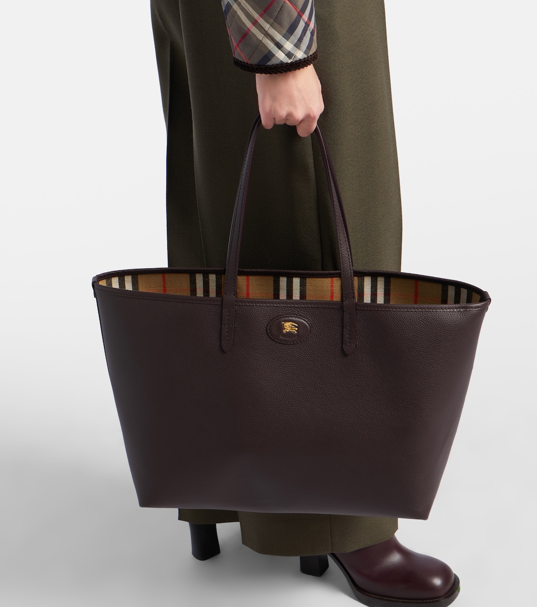 Wendbare Tote Bag Burberry Check Medium aus Leder | Burberry