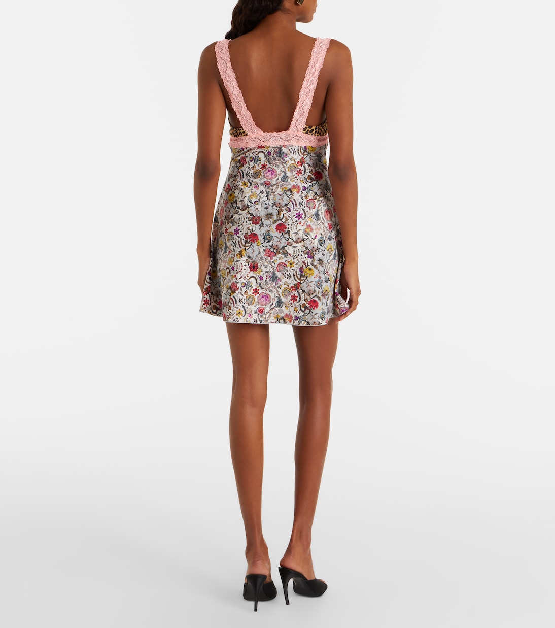 Embellished lace-trimmed minidress | Roberto Cavalli