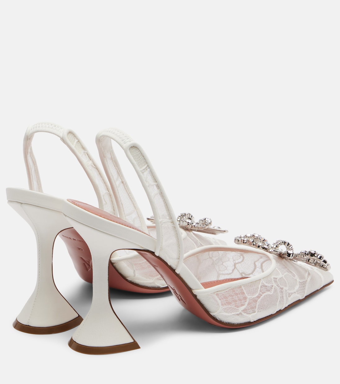 Rosie embellished lace slingback pumps | Amina Muaddi