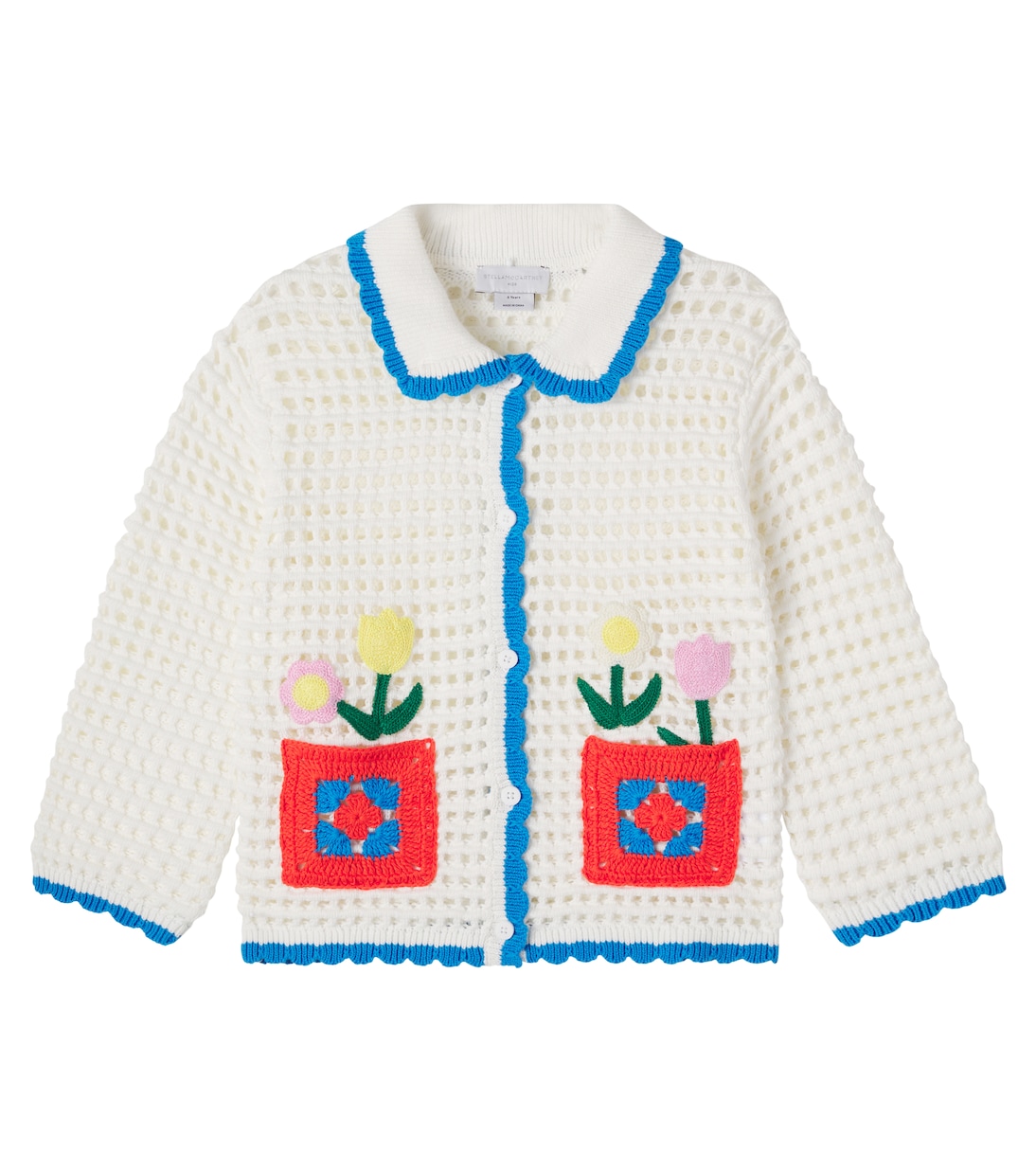 Embroidered crochet cotton cardigan | Stella McCartney Kids