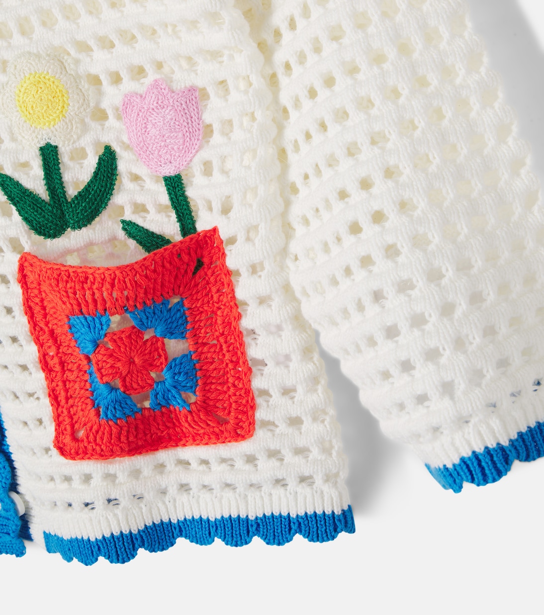 Embroidered crochet cotton cardigan | Stella McCartney Kids