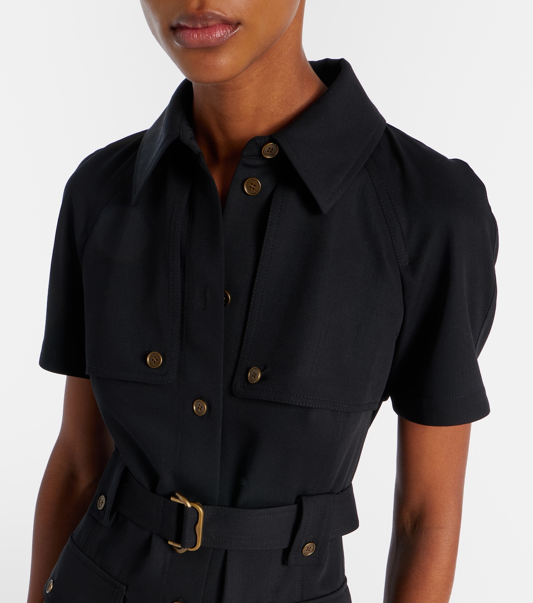 Belted wool shirt dress | Burberry