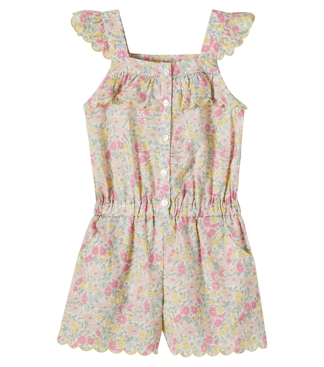 Floral scalloped cotton playsuit | Tartine et Chocolat
