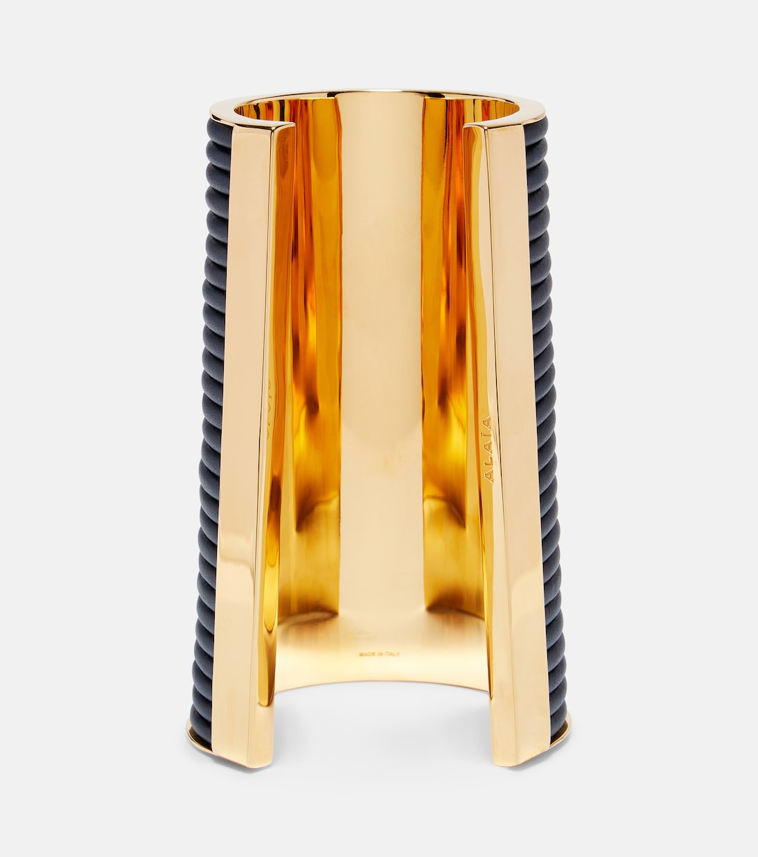 Leather-trimmed cuff bracelet | Alaïa
