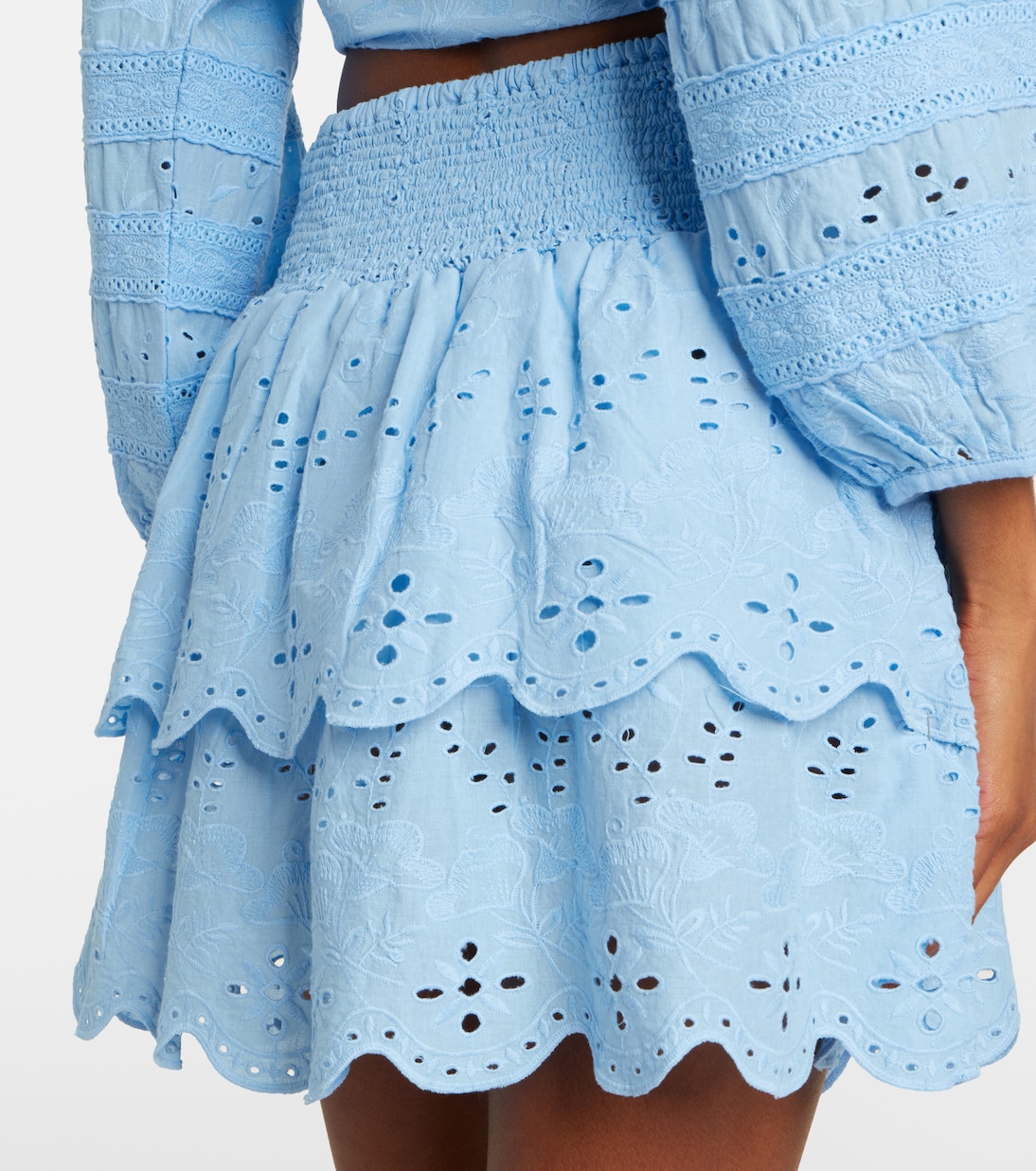 Riri broderie anglaise cotton miniskirt | Melissa Odabash