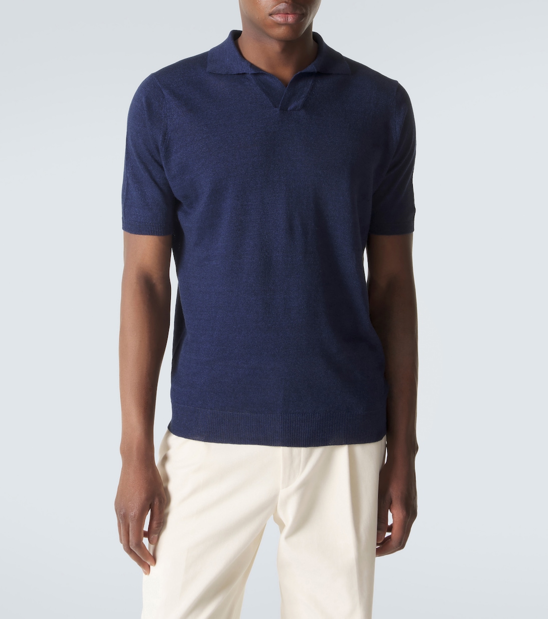 Linen and cotton polo shirt | Thom Sweeney