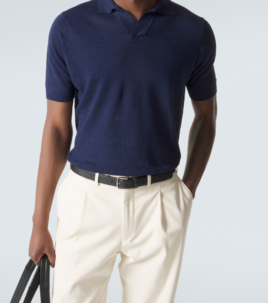 Linen and cotton polo shirt | Thom Sweeney