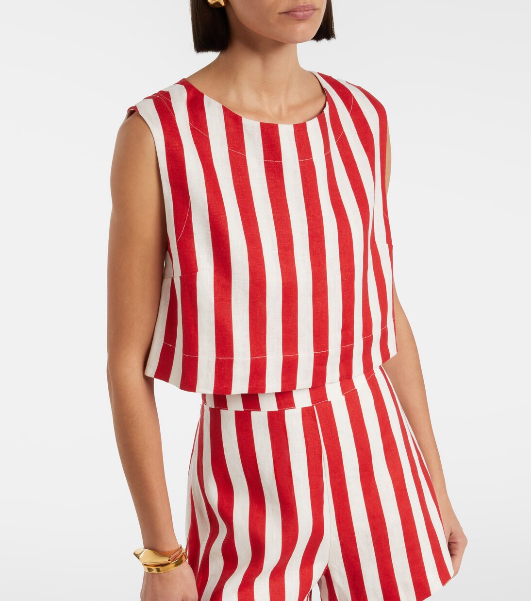 Martina striped linen crop top | Posse