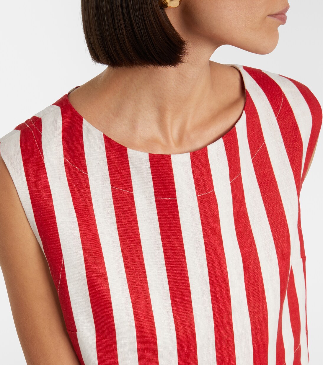 Martina striped linen crop top | Posse