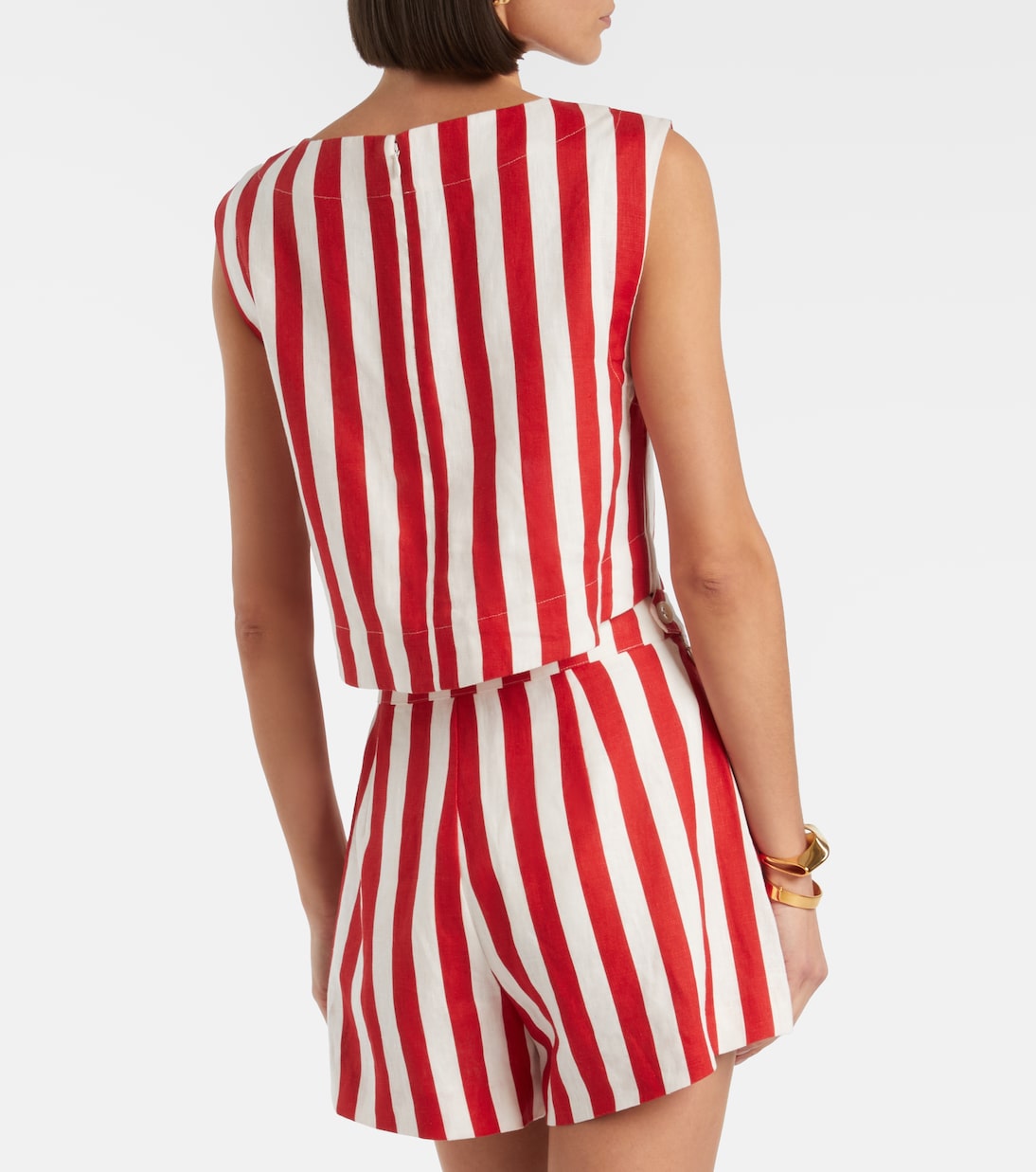 Martina striped linen crop top | Posse