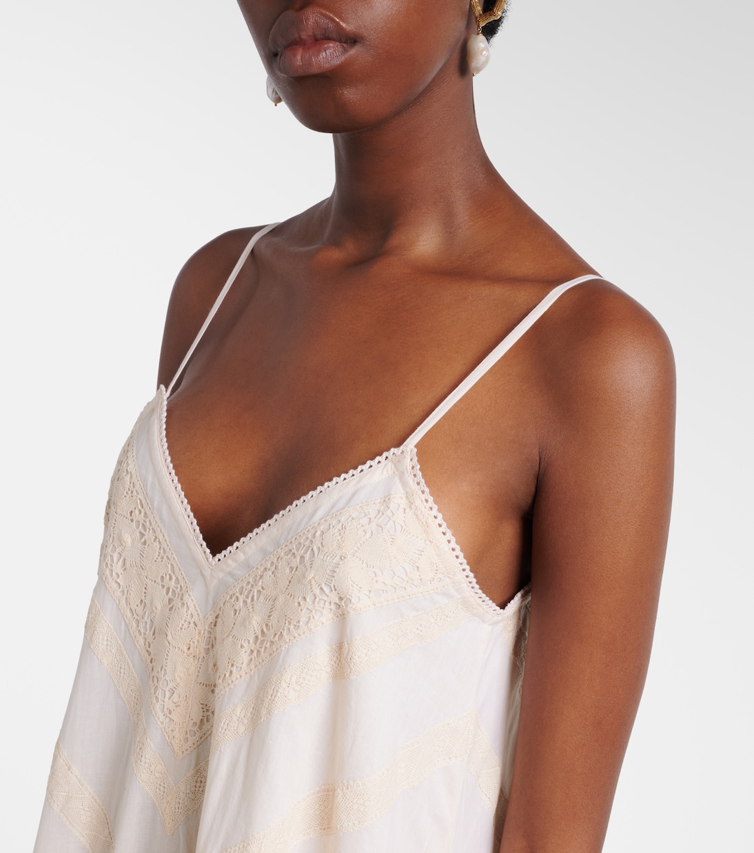 Abito midi in cotone con ricamo | Juliet Dunn