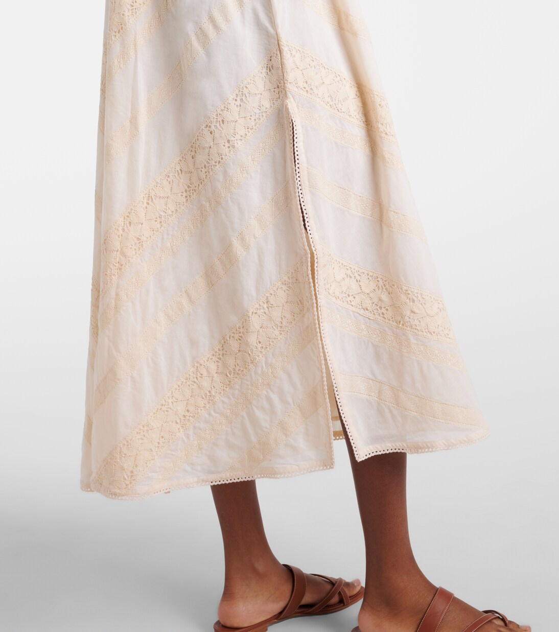 Abito midi in cotone con ricamo | Juliet Dunn