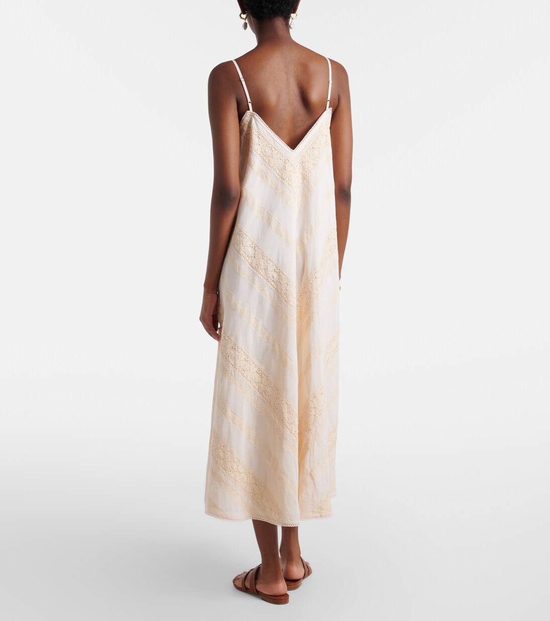 Abito midi in cotone con ricamo | Juliet Dunn