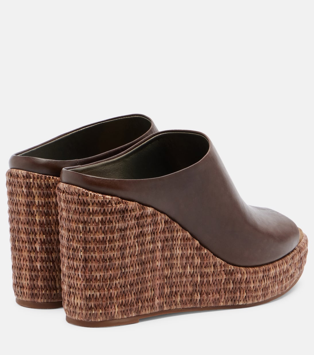 Leather espadrille wedges | Brunello Cucinelli