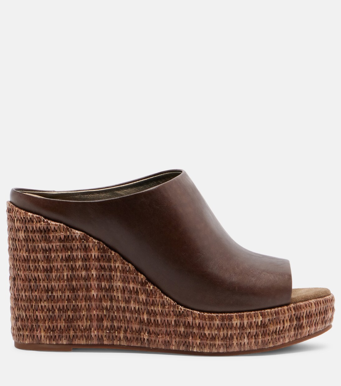 Leather espadrille wedges | Brunello Cucinelli