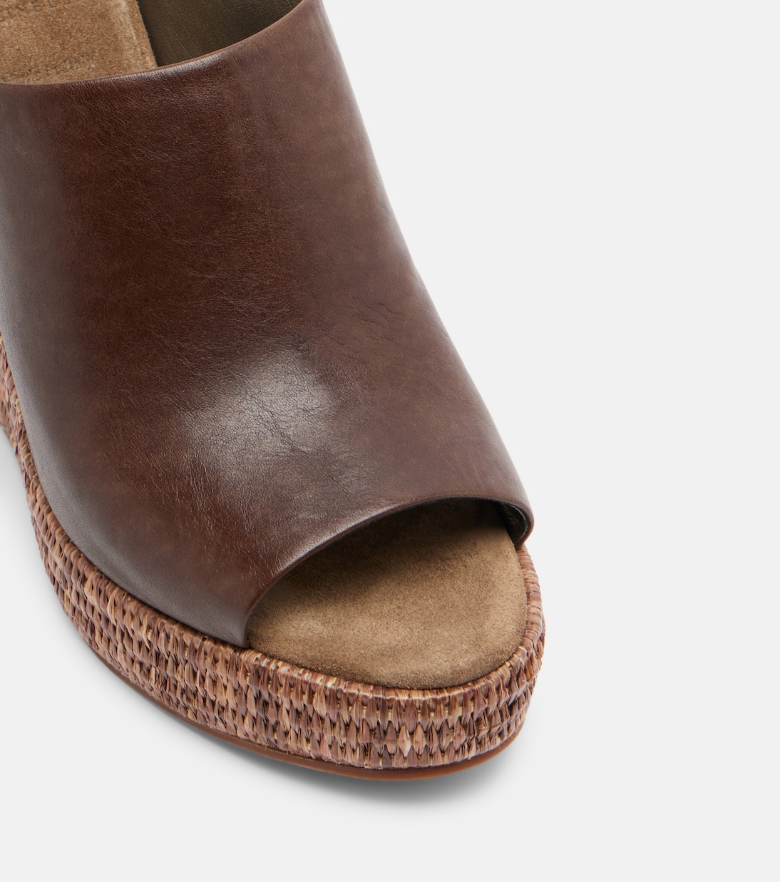 Leather espadrille wedges | Brunello Cucinelli