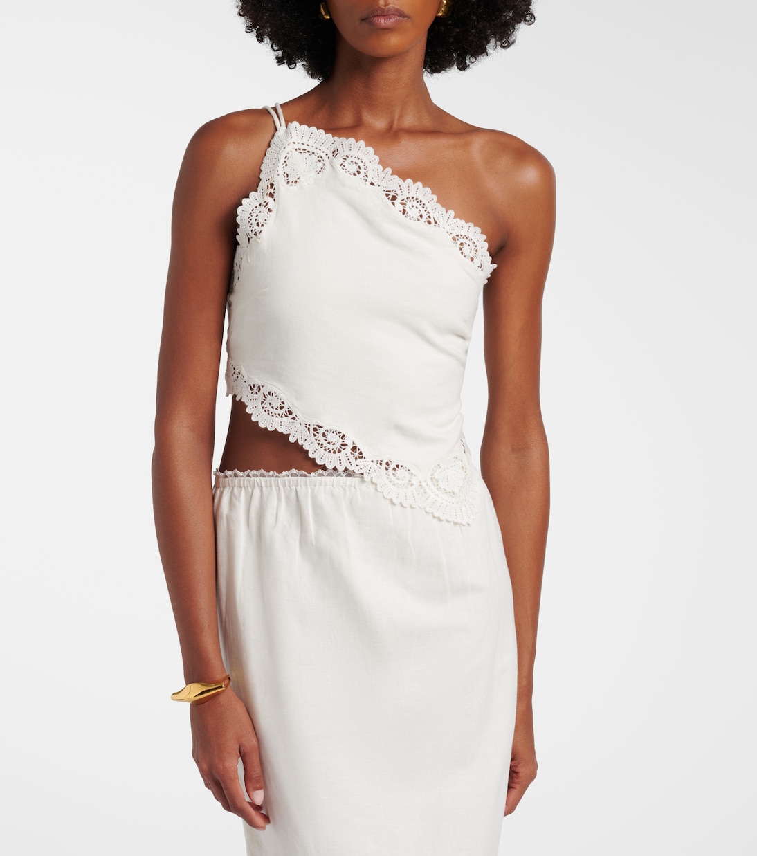 Darya embroidered linen and cotton top | Posse
