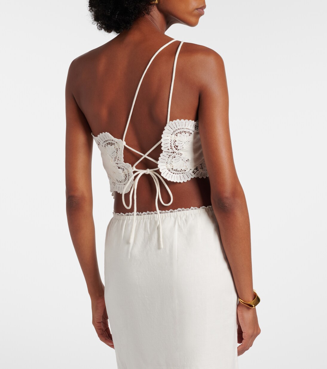 Darya embroidered linen and cotton top | Posse