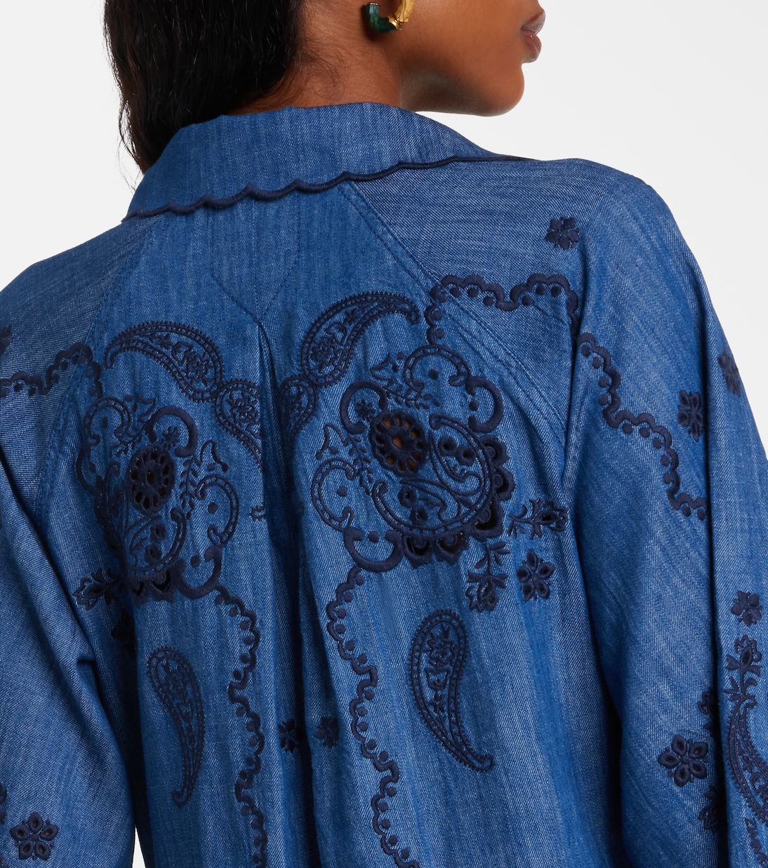 Aster embroidered denim midi dress | Zimmermann