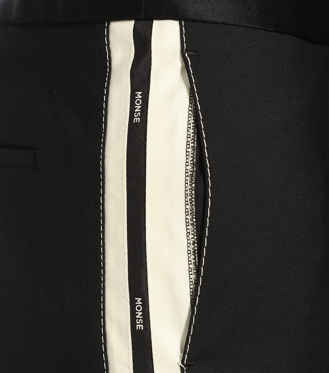 Pantalon ample à taille haute en laine mélangée | Monse