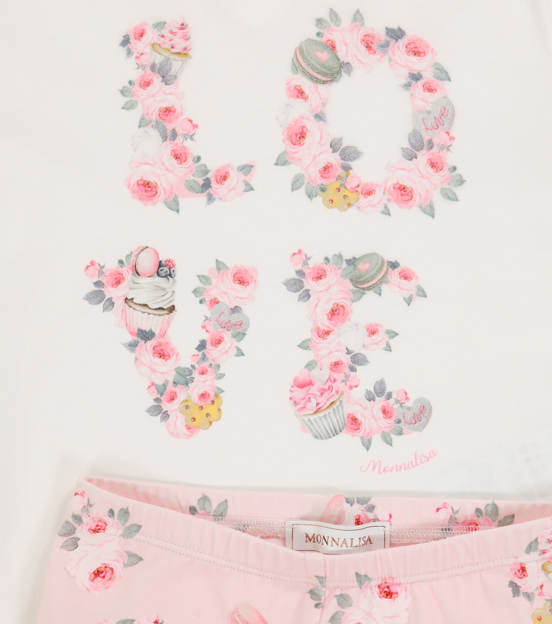 Bébé – Ensemble top et legging en coton à fleurs | Monnalisa