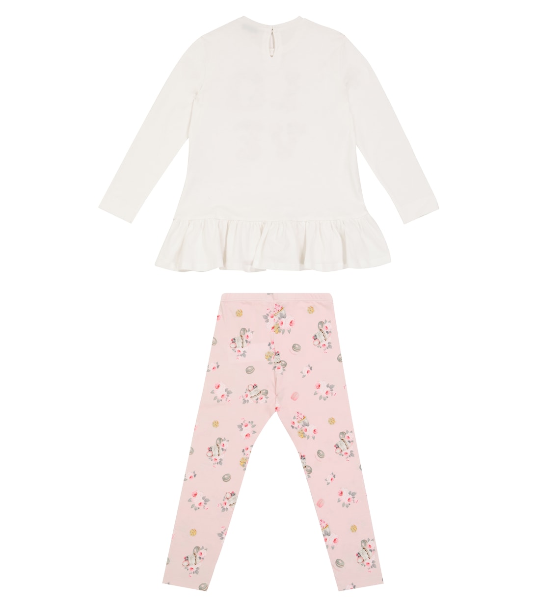 Bébé – Ensemble top et legging en coton à fleurs | Monnalisa