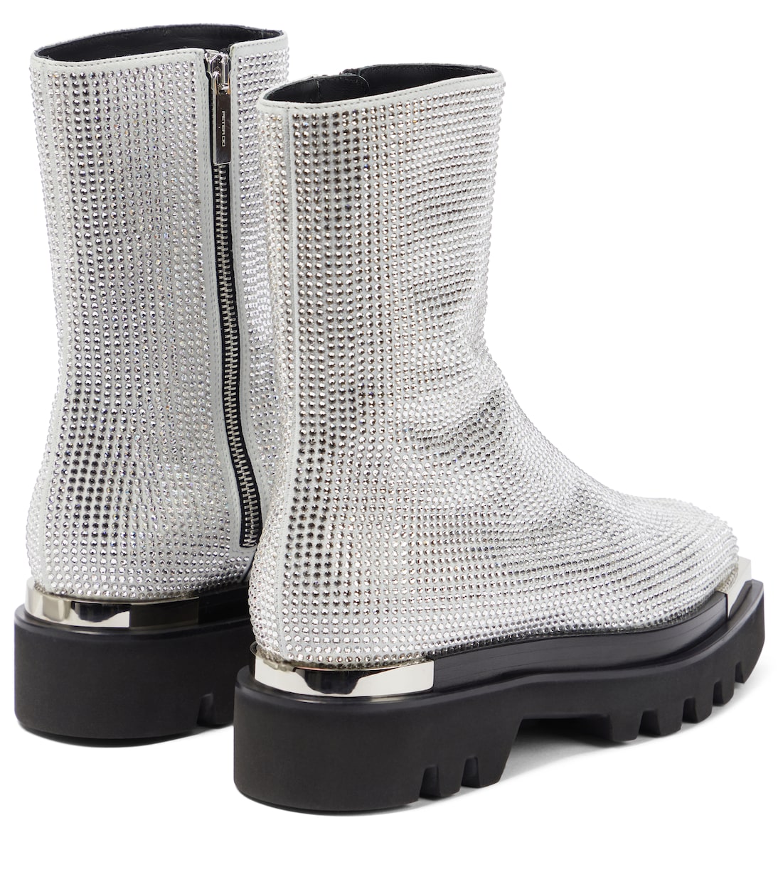 Crystal-embellished leather boots | Peter Do