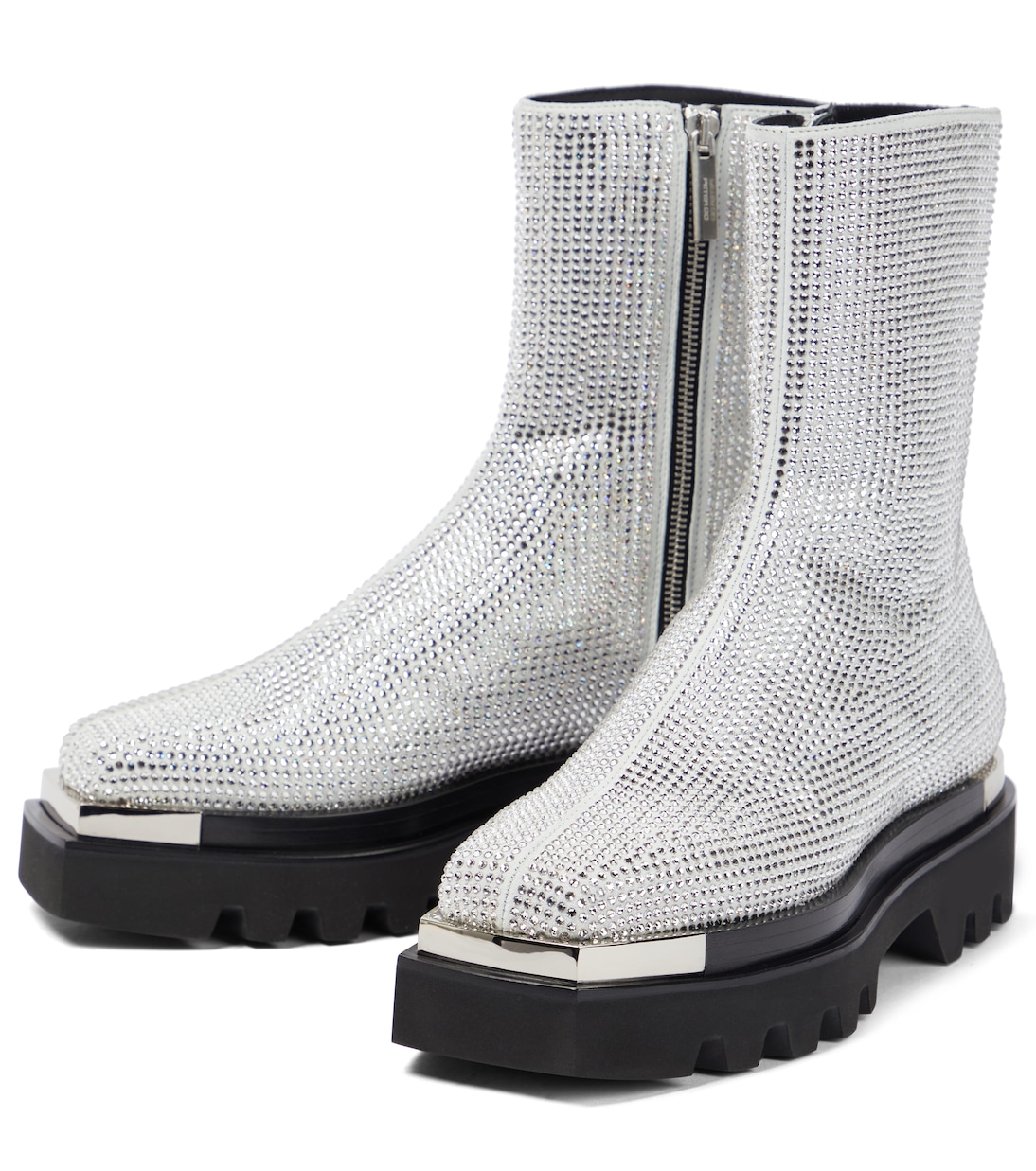 Crystal-embellished leather boots | Peter Do