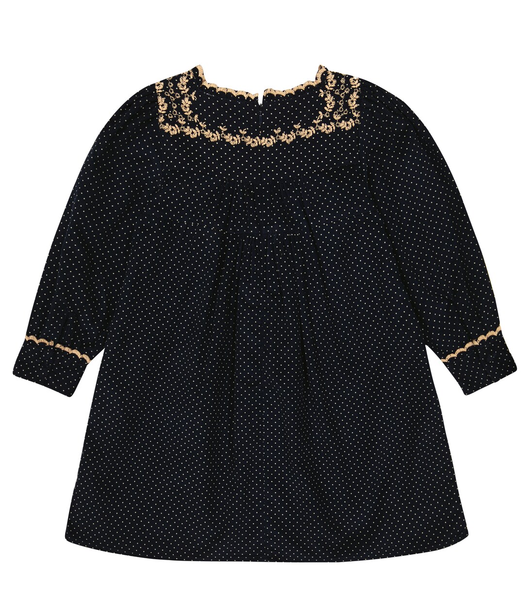 Robina polka-dot corduory dress | Caramel