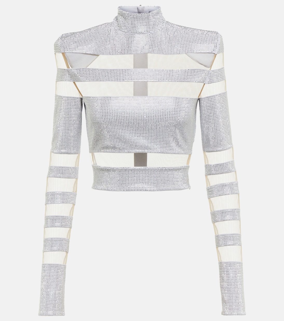 Cropped-Pullover mit Mesh | Balmain