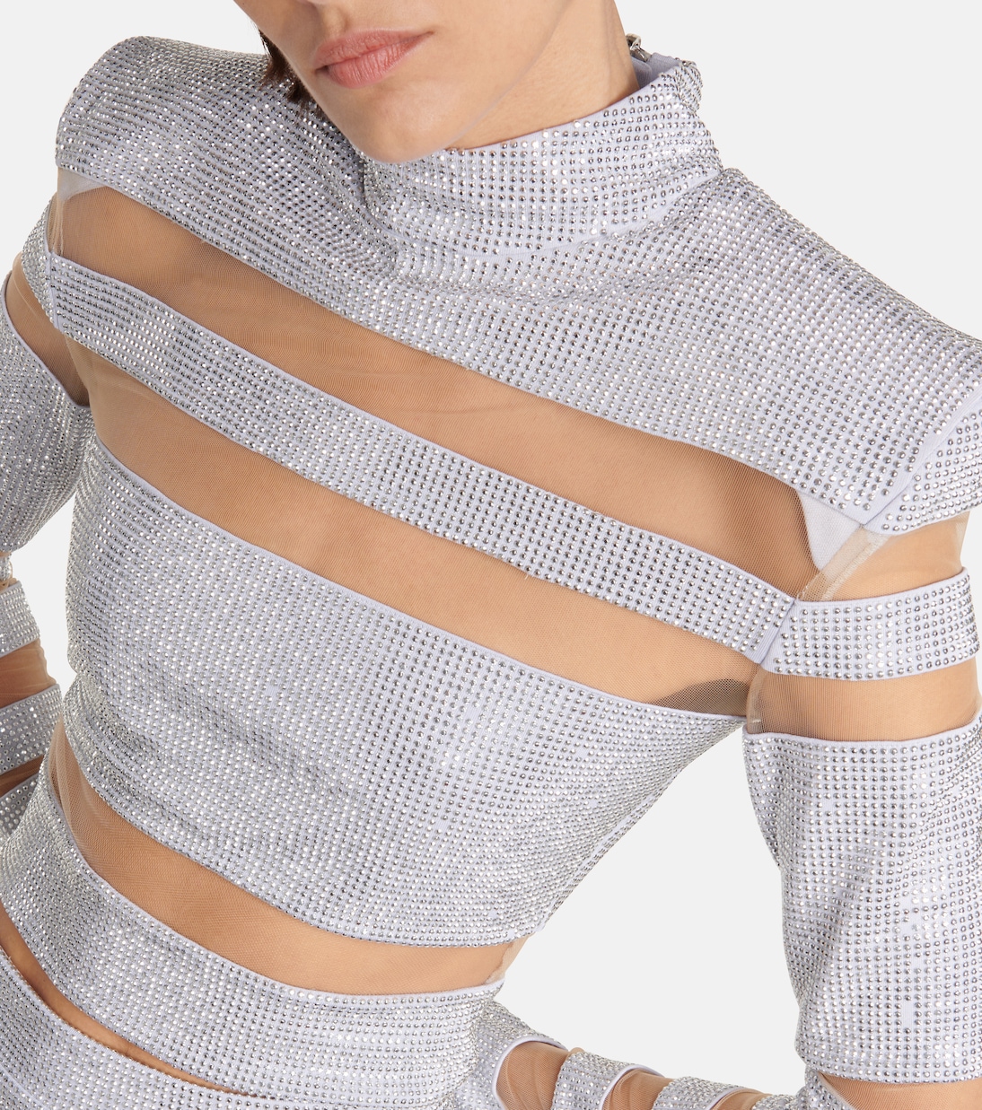 Cropped-Pullover mit Mesh | Balmain