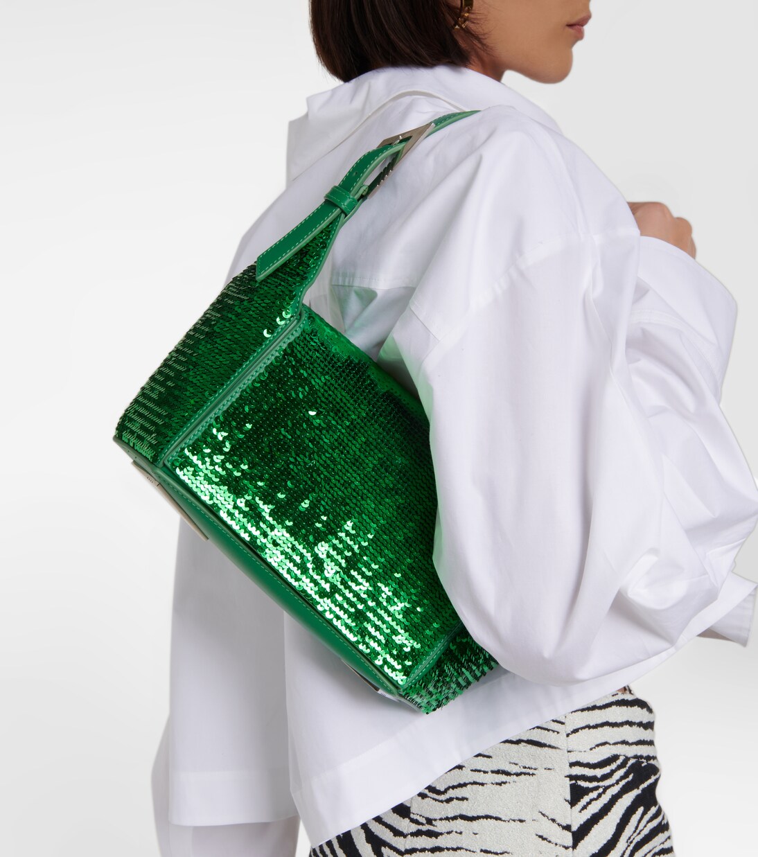 7/7 sequined leather shoulder bag | The Attico