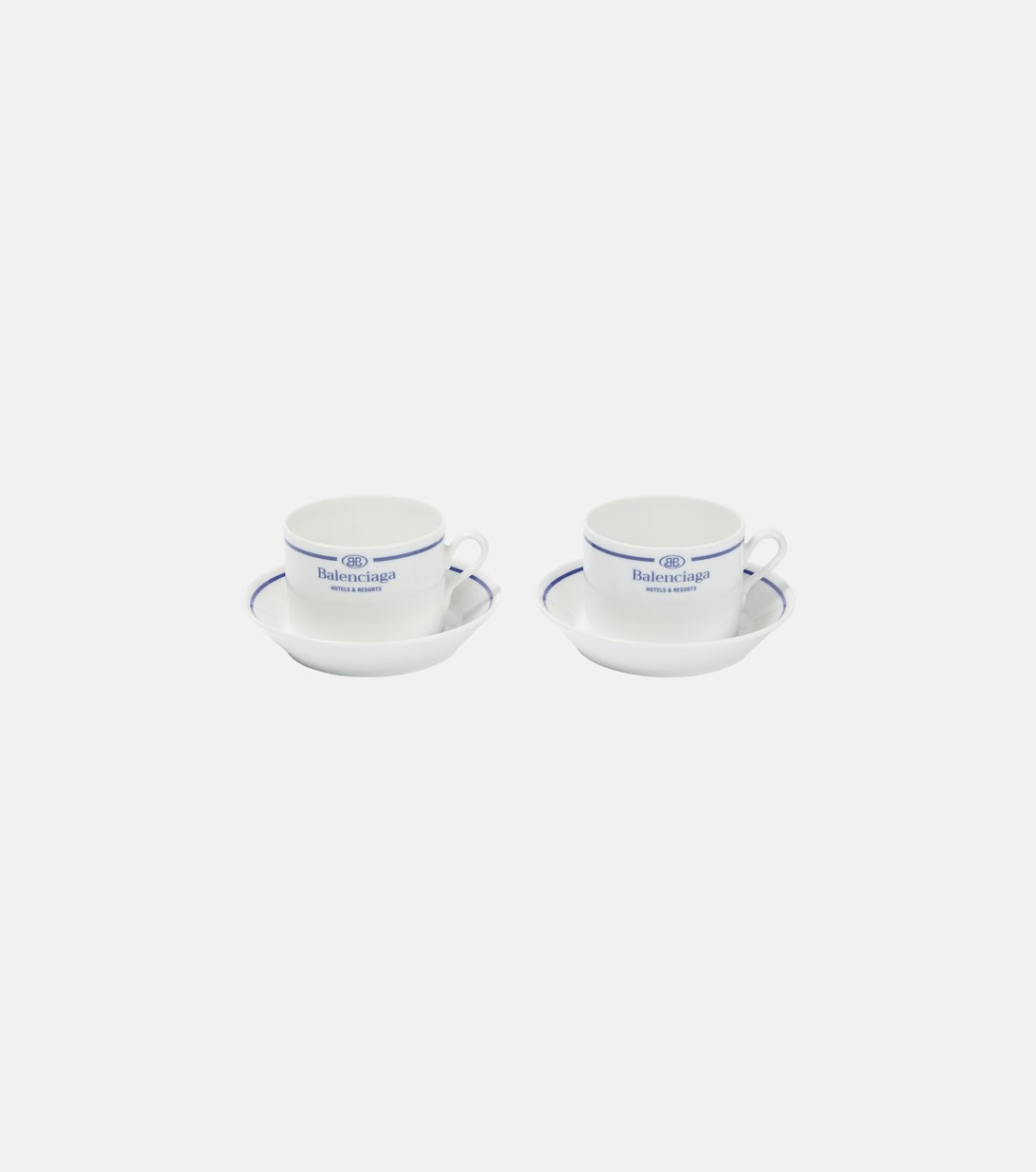 Set of 2 logo porcelain teacups and saucers | Balenciaga