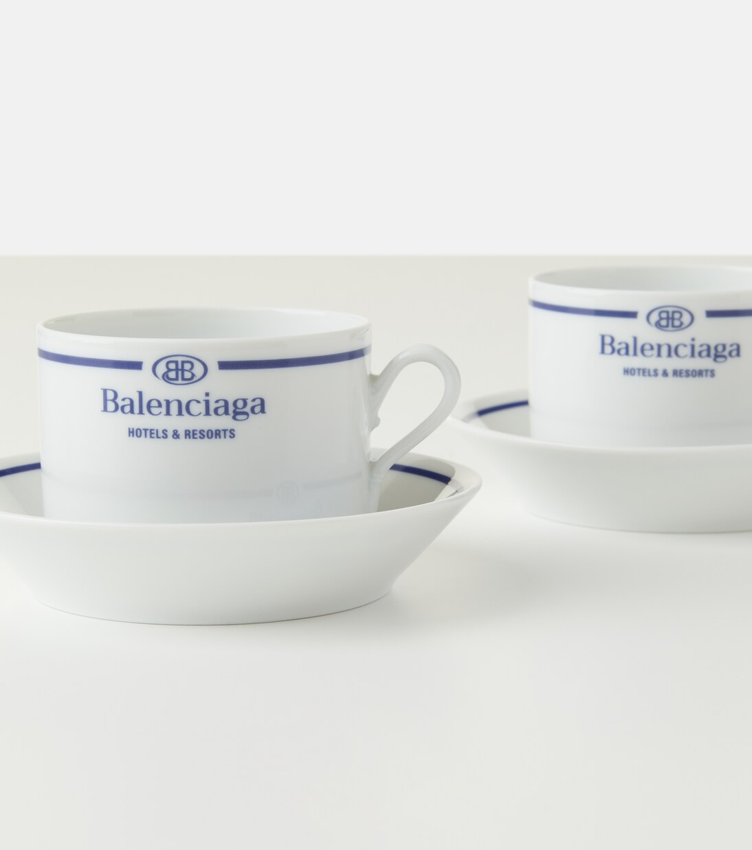 Set of 2 logo porcelain teacups and saucers | Balenciaga