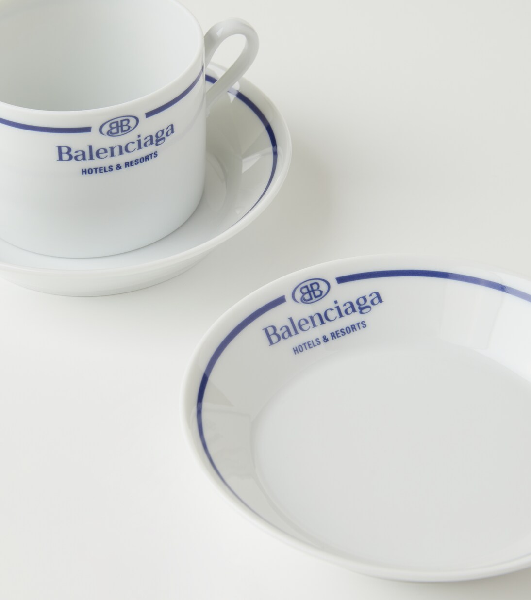 Set of 2 logo porcelain teacups and saucers | Balenciaga