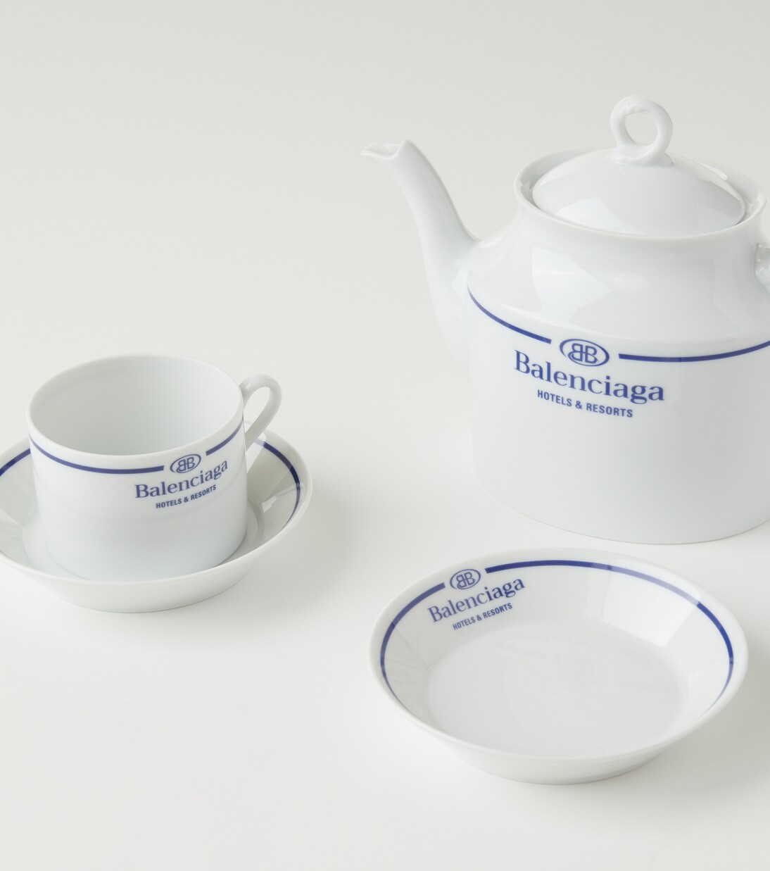Set of 2 logo porcelain teacups and saucers | Balenciaga