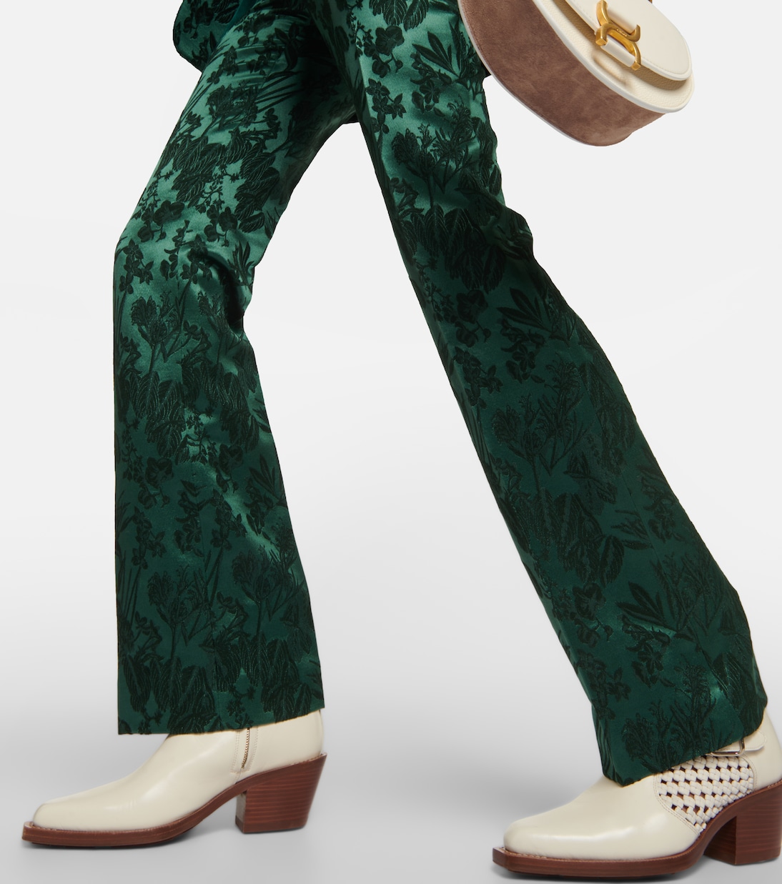 Jacquard wool and silk slim pants | Chloé
