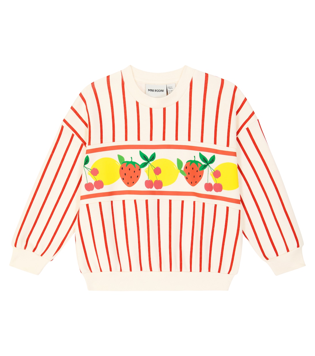 Fruit Stripe cotton sweatshirt | Mini Rodini