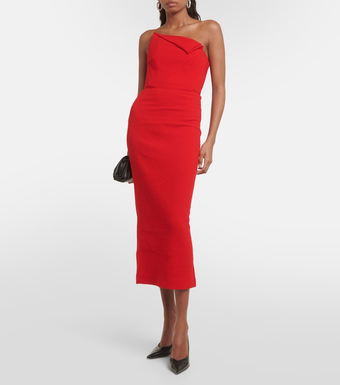 Robe midi Origami en laine | Roland Mouret