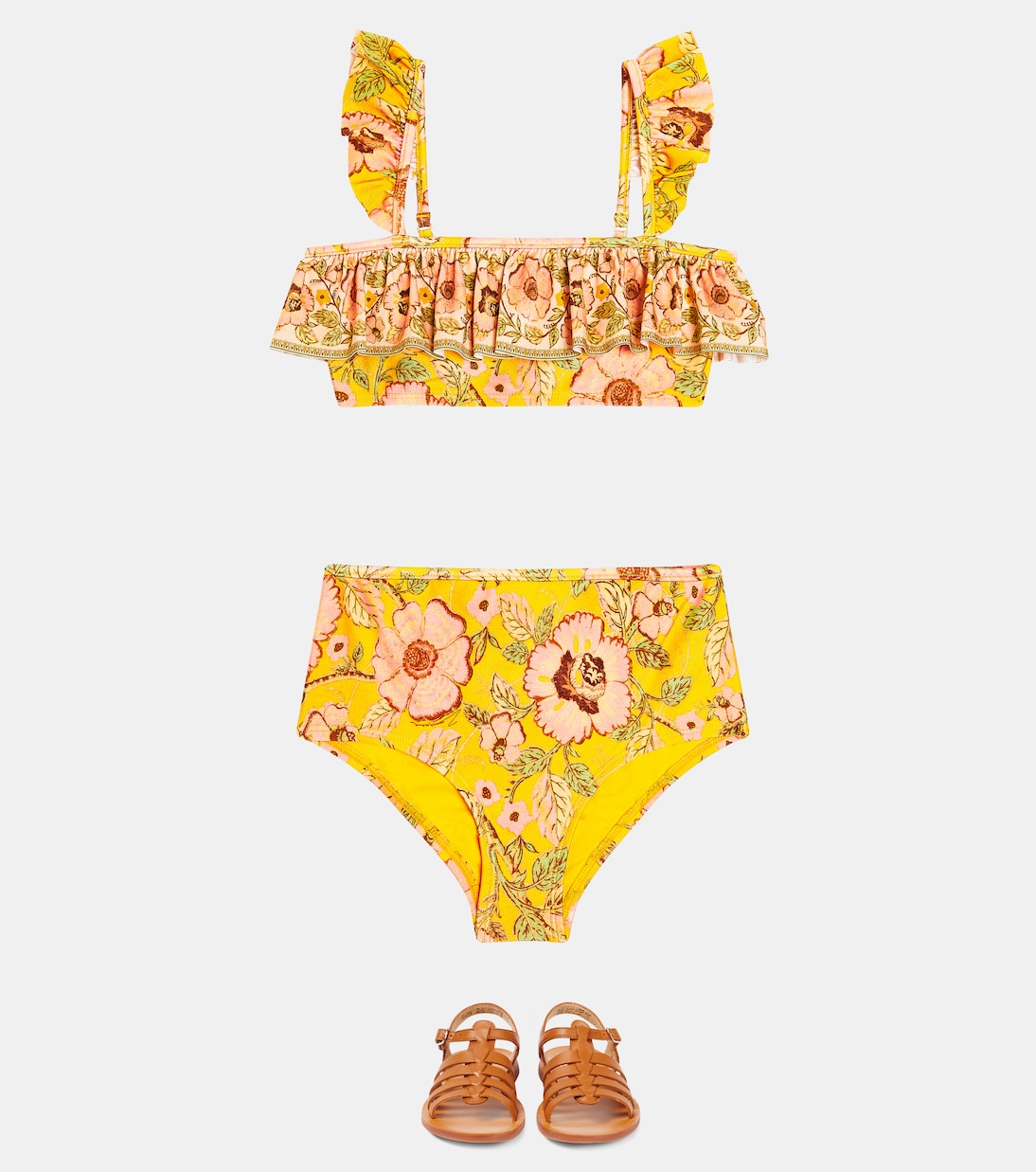 Junie ruffled floral bikini | Zimmermann Kids